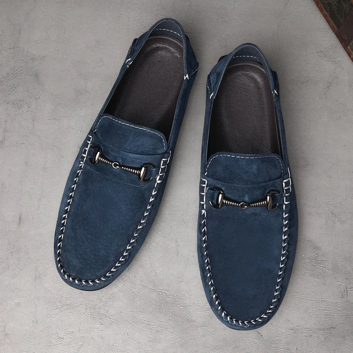 Mens Loafers Genuine Suede Slip-On
