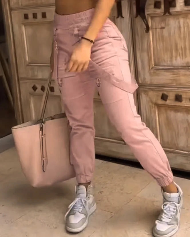 Womens Casual Cargo Pants Wide Leg Comfortable Fit