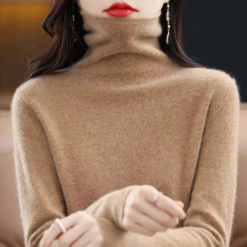 Womens Crew Neck Sweater Soft Merino Wool