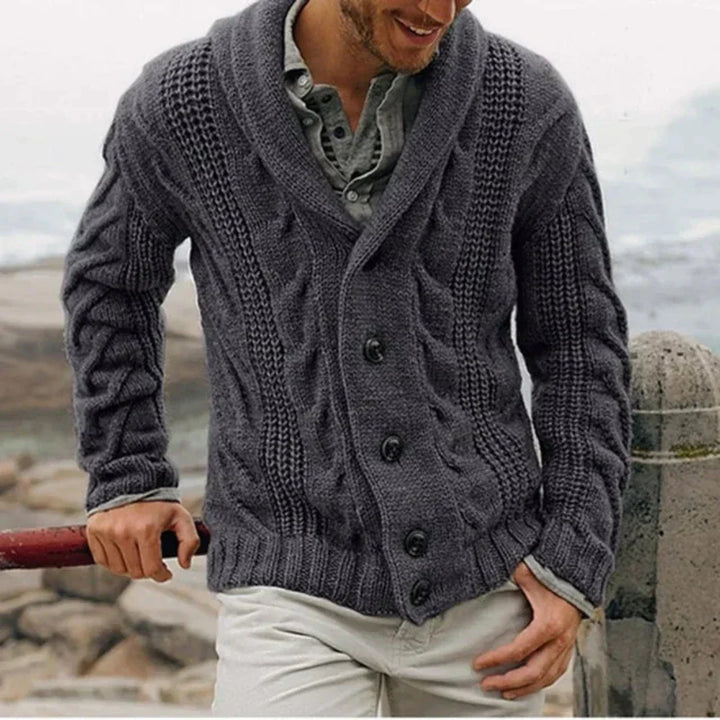 Mens Jacket Cable Knit Classic Fit