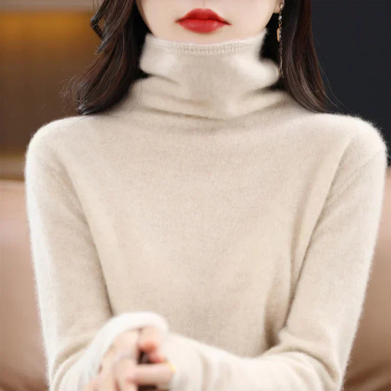 Womens Crew Neck Sweater Soft Merino Wool