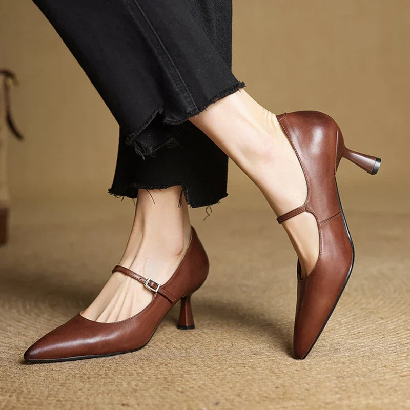 Womens Genuine Leather Pumps Classic Fit - BritishMode