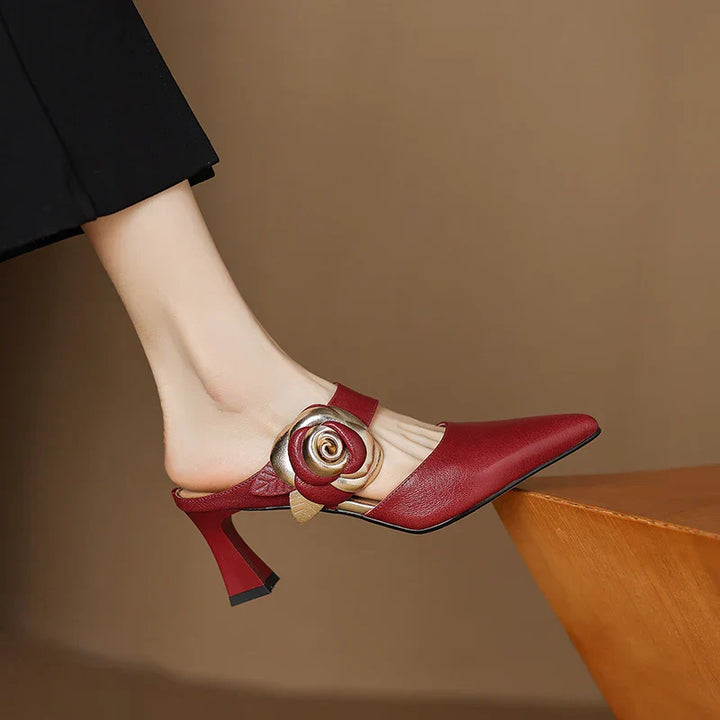Womens Genuine Leather Heels Classic Fit