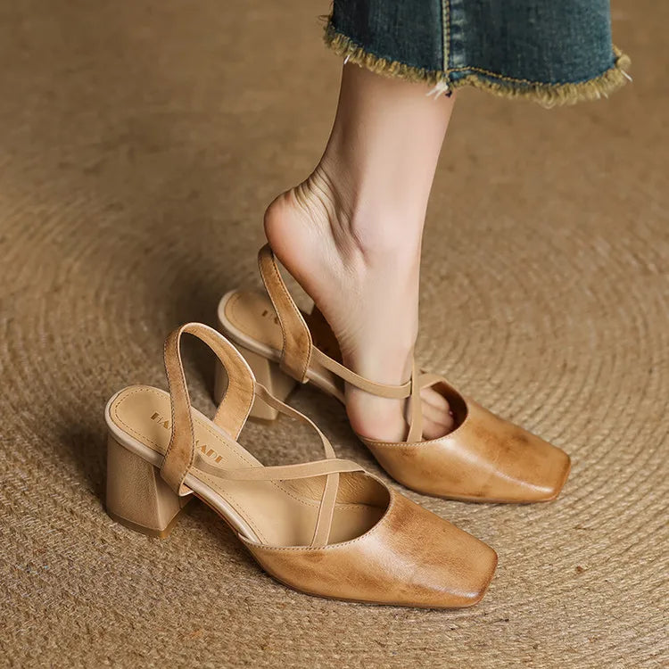 Womens Heels Genuine Leather Classic Fit