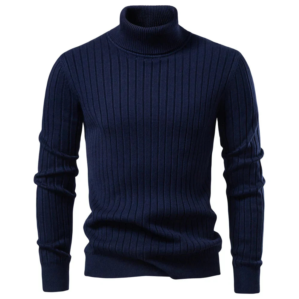 Mens Thermal Knit Sweater Crew Neck Cozy Fit