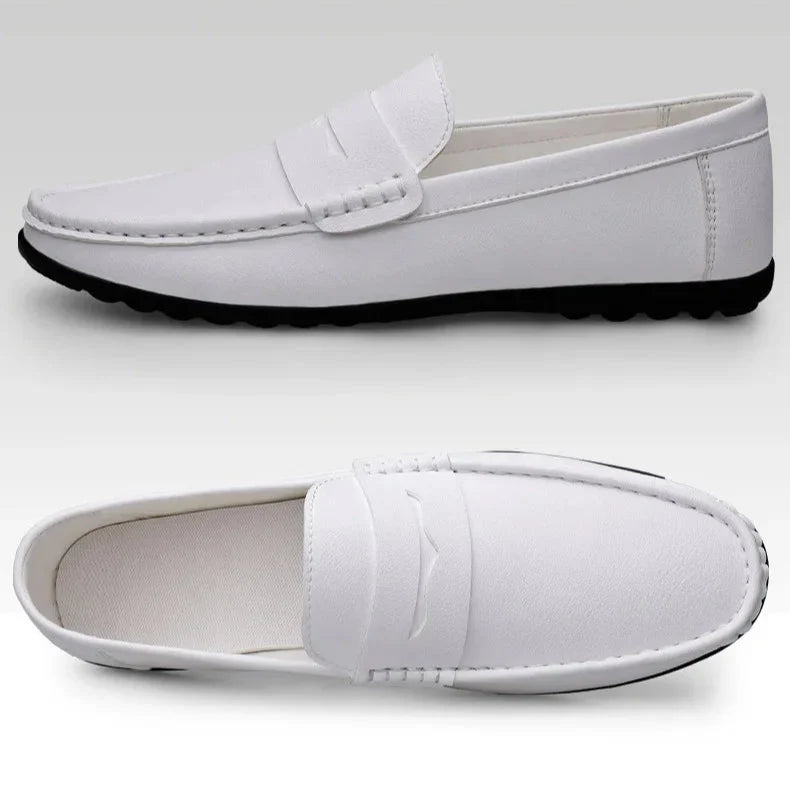 Mens Penny Loafers Leather Slip-On
