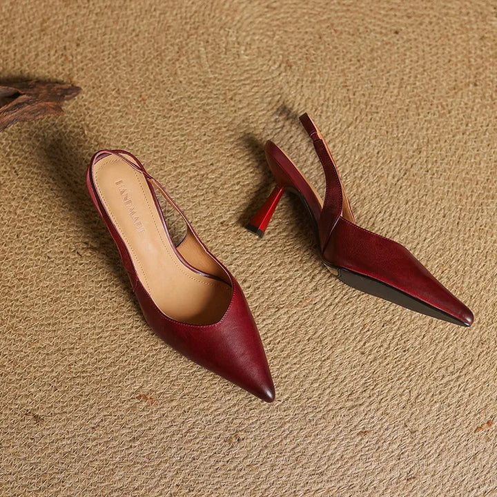 Womens Slingback Shoes Genuine Leather