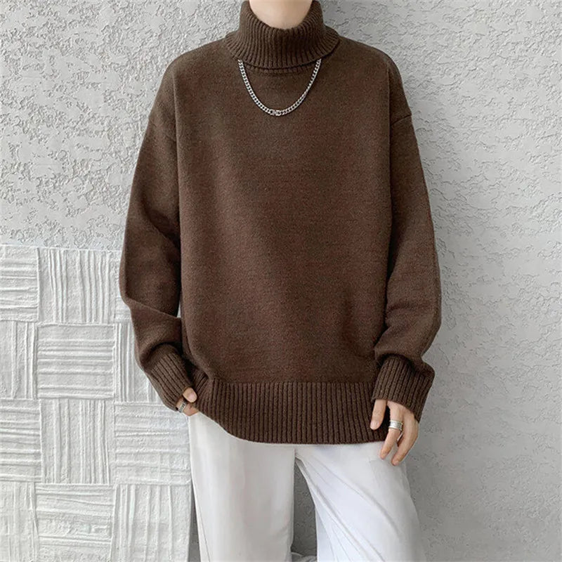 Mens Turtleneck Sweater Knit Cozy Fit