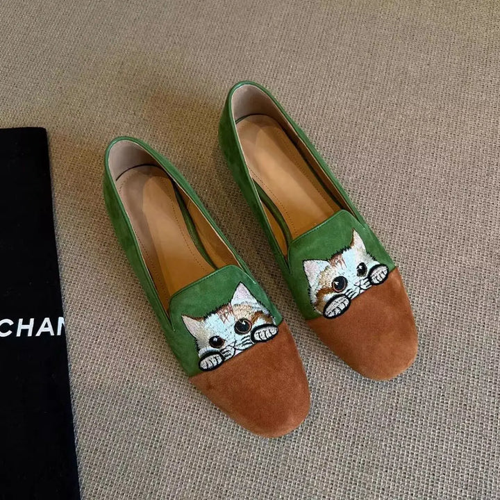 Girls Dance Shoes Printed Kitty Design