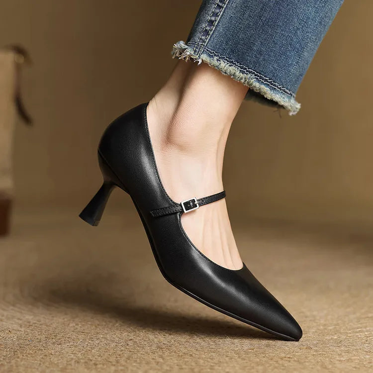 Womens Genuine Leather Pumps Classic Fit