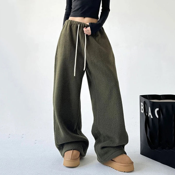 Womens Wide-Leg Sweatpants Drawstring Waist Casual Fit