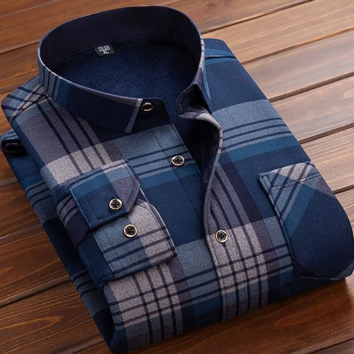 Mens Flannel Shirt Fleece Lined Warm Relaxed Fit