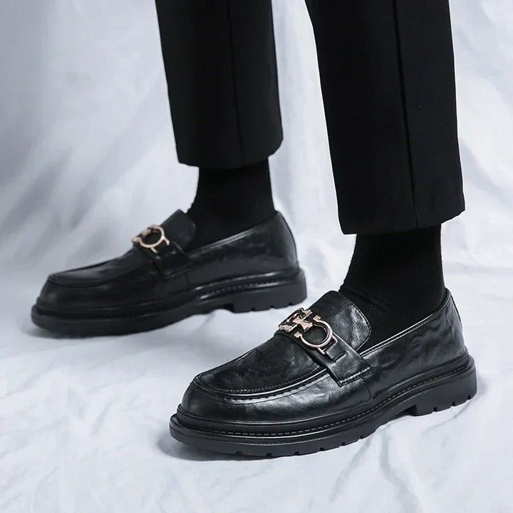 Mens Leather Loafers Slip-On Classic Fit