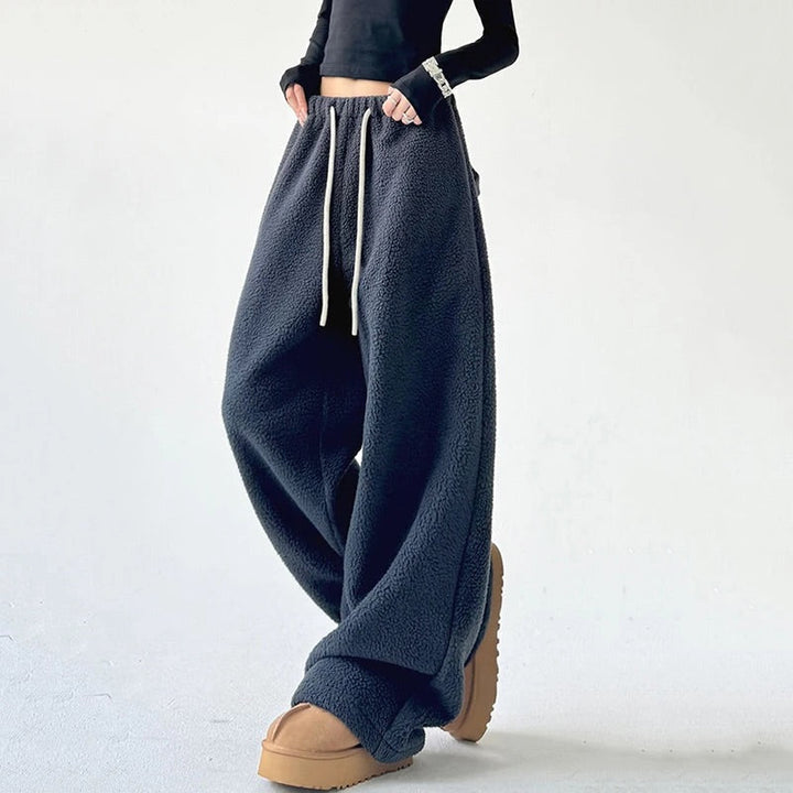 Womens Wide-Leg Sweatpants Drawstring Waist Casual Fit