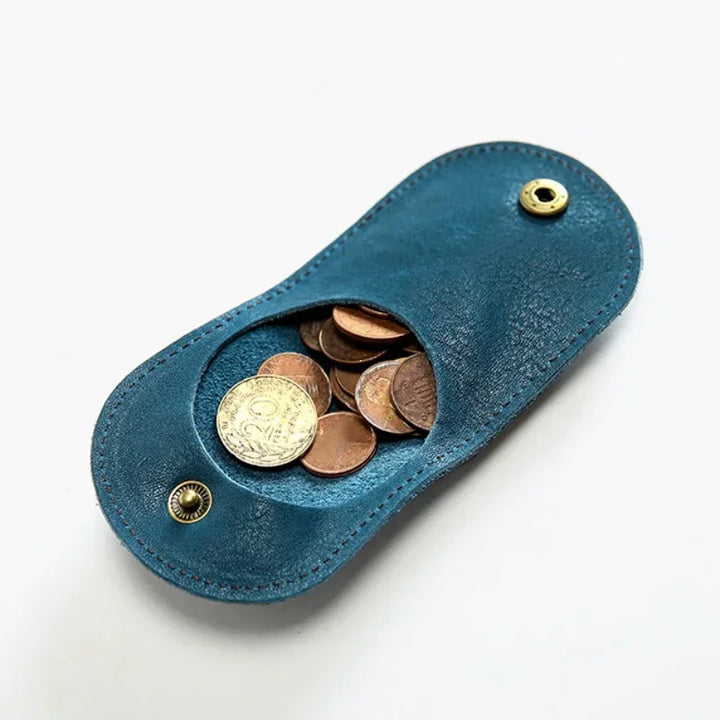 Unisex Small Leather Coin Purse Compact Design