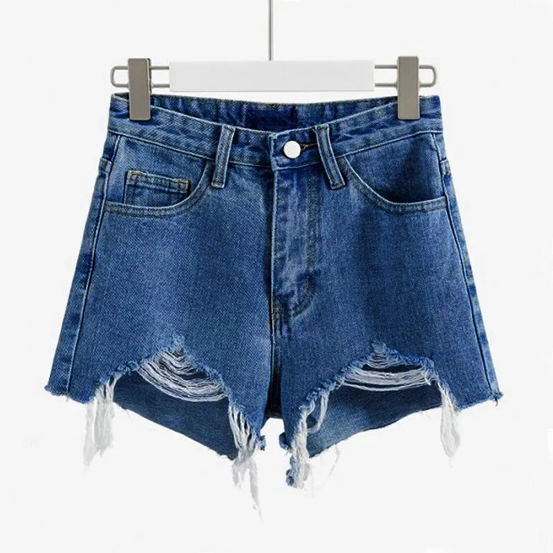 Womens Distressed Denim Shorts Comfortable Relaxed Fit
