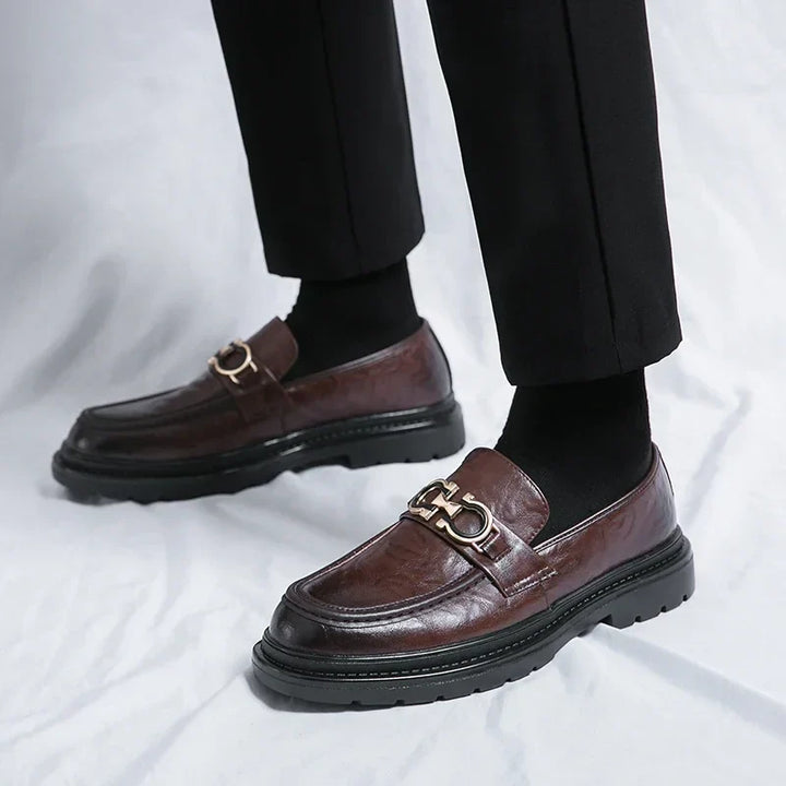 Mens Leather Loafers Slip-On Classic Fit