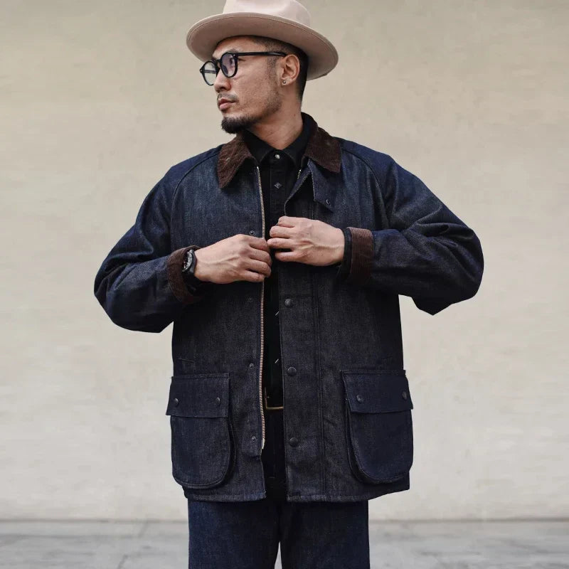 Mens Denim Work Jacket Classic Rugged Fit - BritishMode
