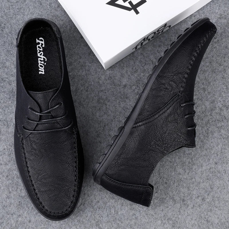 Mens Casual Leather Moccasin Shoes