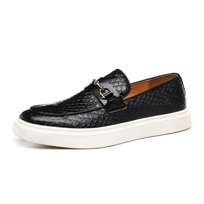 Womens Loafers Leather Slip-On