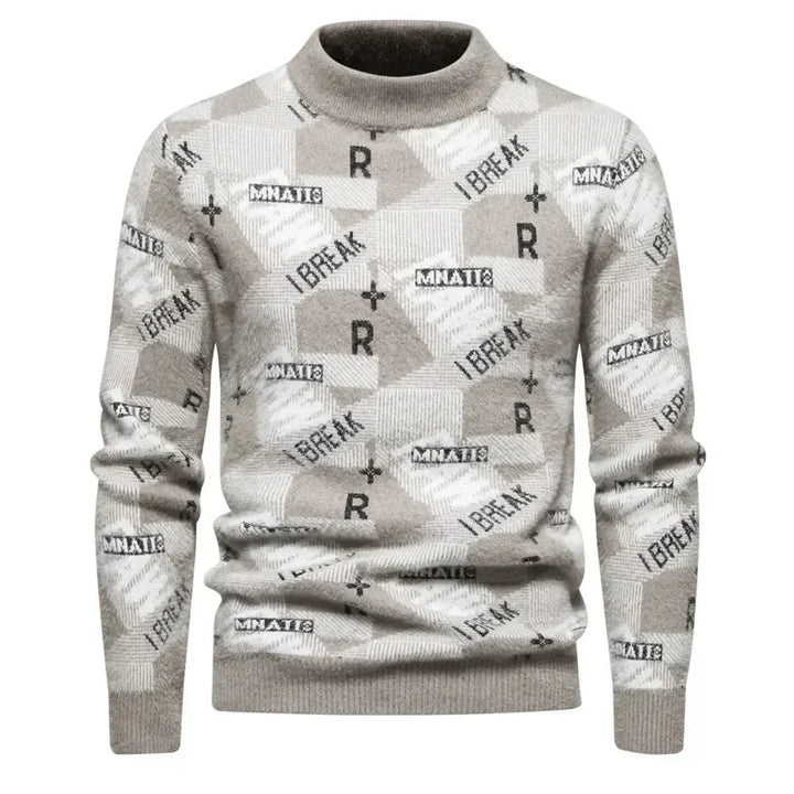 Mens Faux Fur Crew Neck Sweater