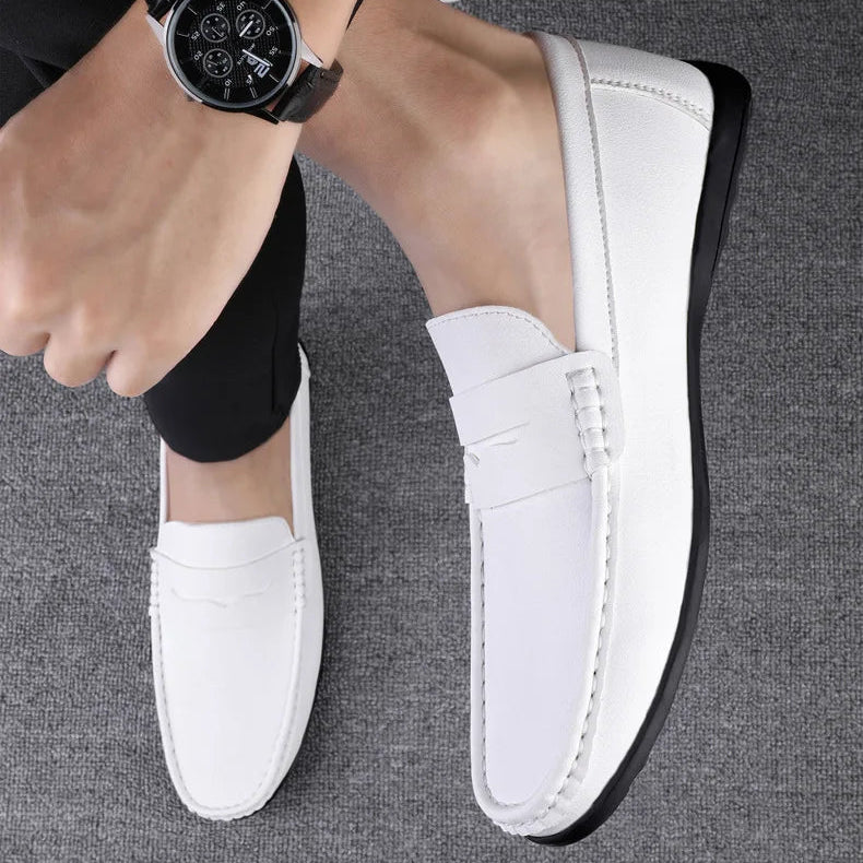 Mens Penny Loafers Leather Slip-On