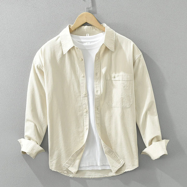 Mens Cotton Shirt Lightweight Long Sleeve Casual Fit