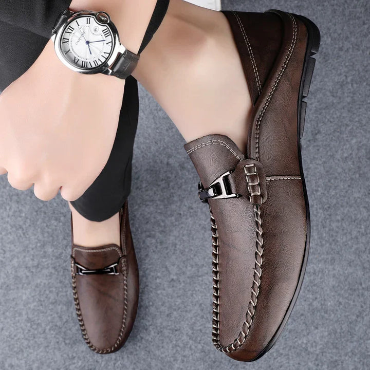 Mens Loafers Genuine Leather Slip-On