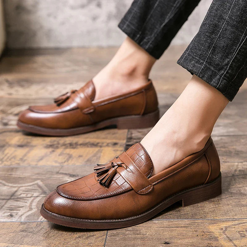Mens Leather Moccasin Loafers