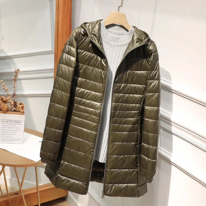 Womens Insulated Down Parka Warm Lightweight Fit