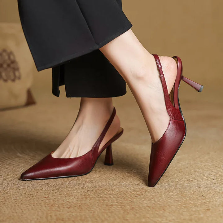 Womens Slingback Shoes Genuine Leather - BritishMode