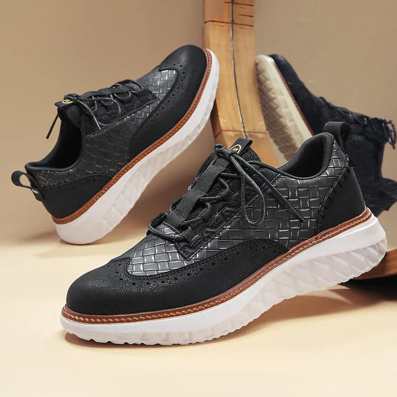 Mens Lace-Up Platform Walking Sneakers