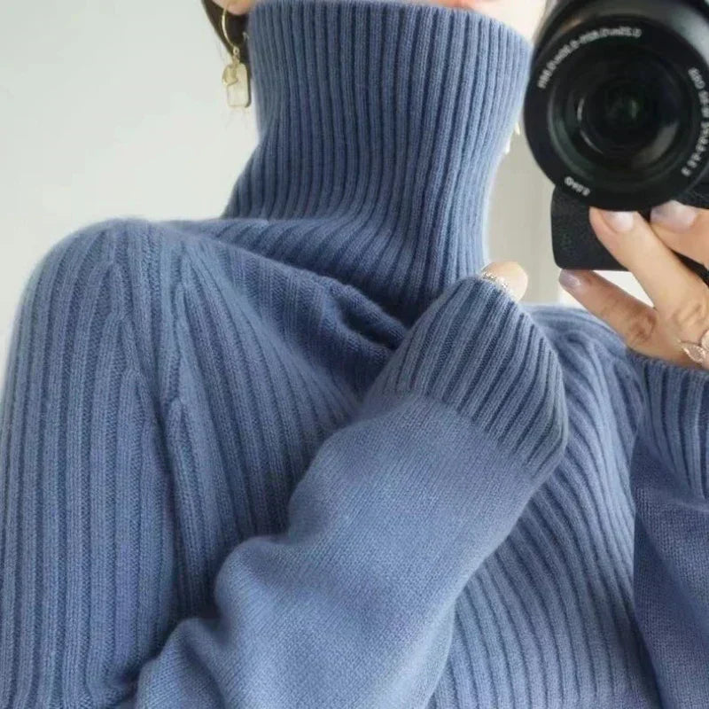 Womens Wool Crew Neck Sweater Soft Fit