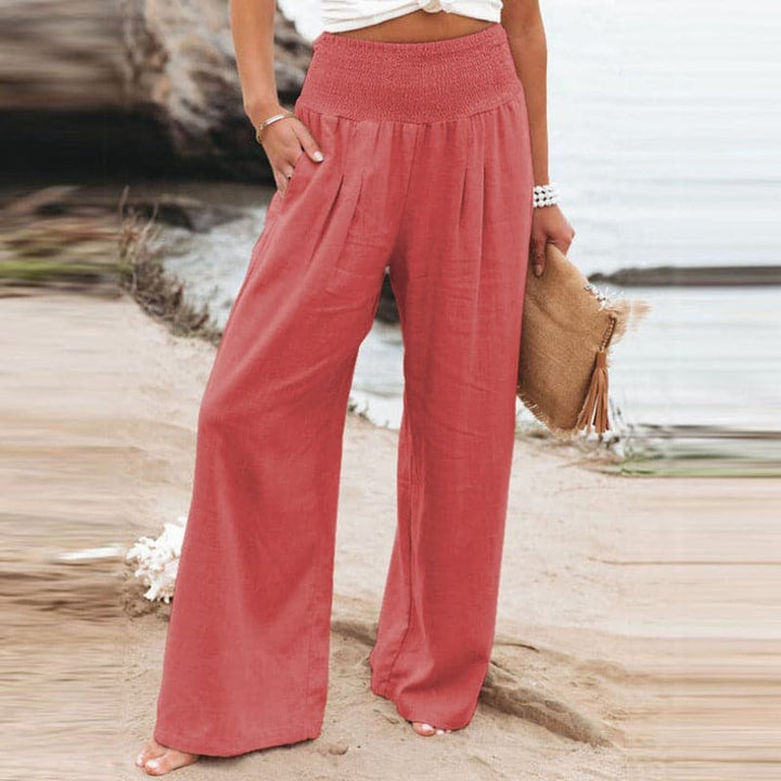 Womens Wide Leg Trousers Comfortable Relaxed Fit