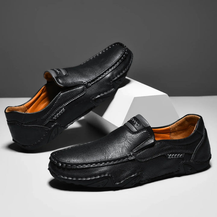 Mens Leather Loafers Slip-On Classic Fit