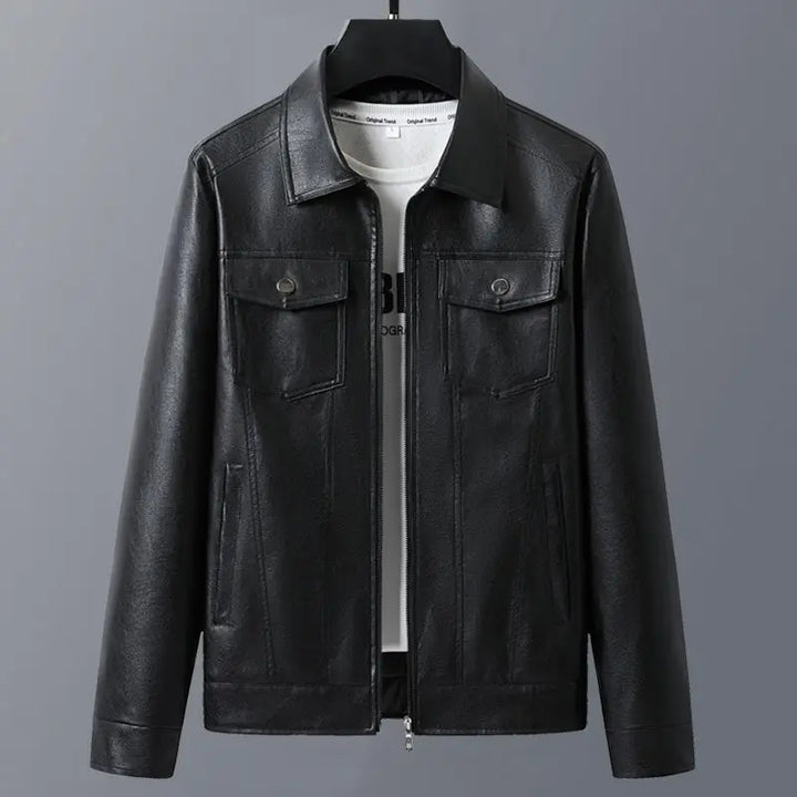 Mens Genuine Leather Jacket Classic Fit