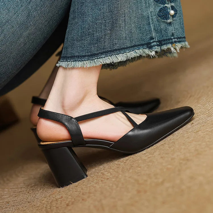 Womens Heels Genuine Leather Classic Fit