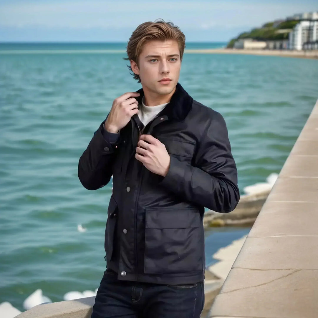 Mens Bomber Jacket Multi-Pocket Comfortable Fit
