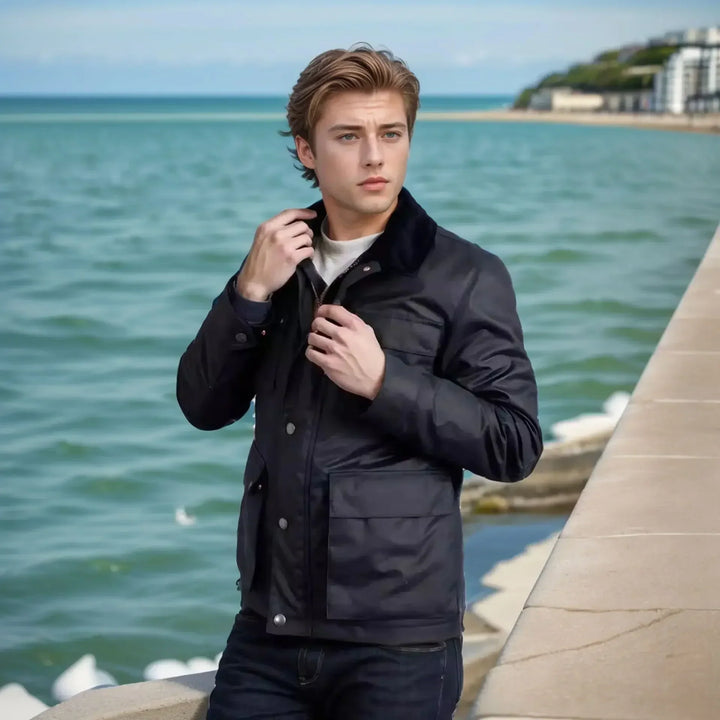 Mens Bomber Jacket Multi-Pocket Comfortable Fit