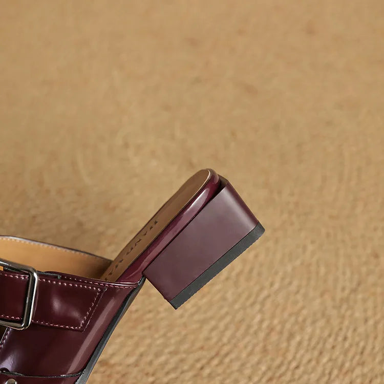 Womens Slingback Shoes Genuine Leather