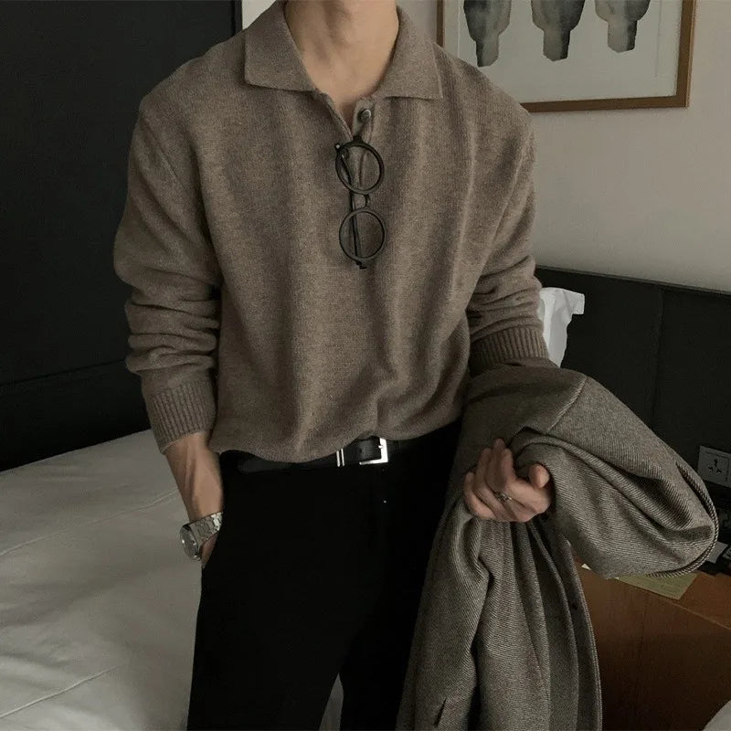 Mens Crew Neck Sweater Soft Knit - BritishMode