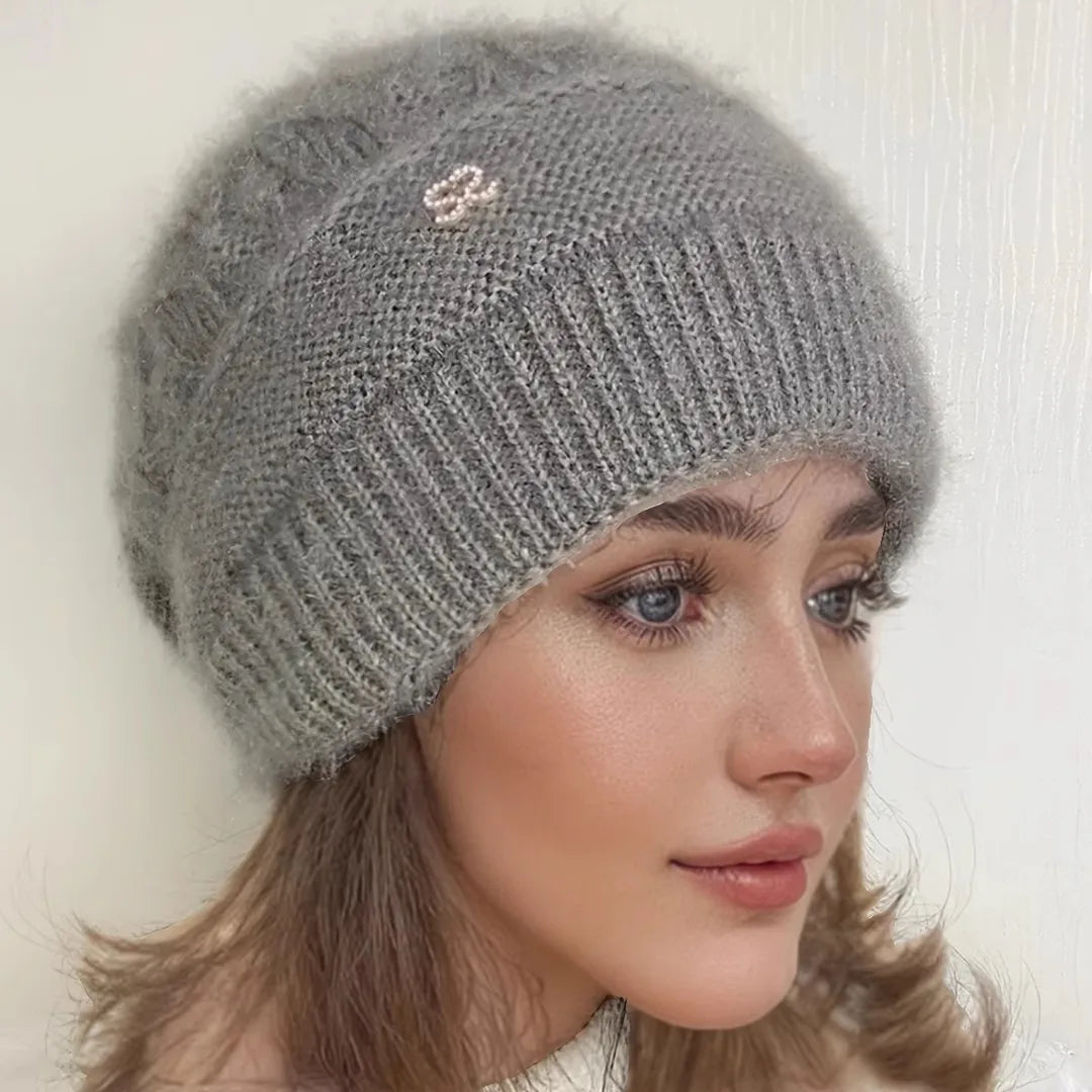 Unisex Cable Knit Beanie Warm Thick Fit