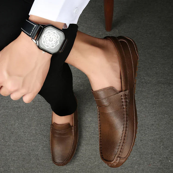 Mens Loafers Genuine Leather Slip-On