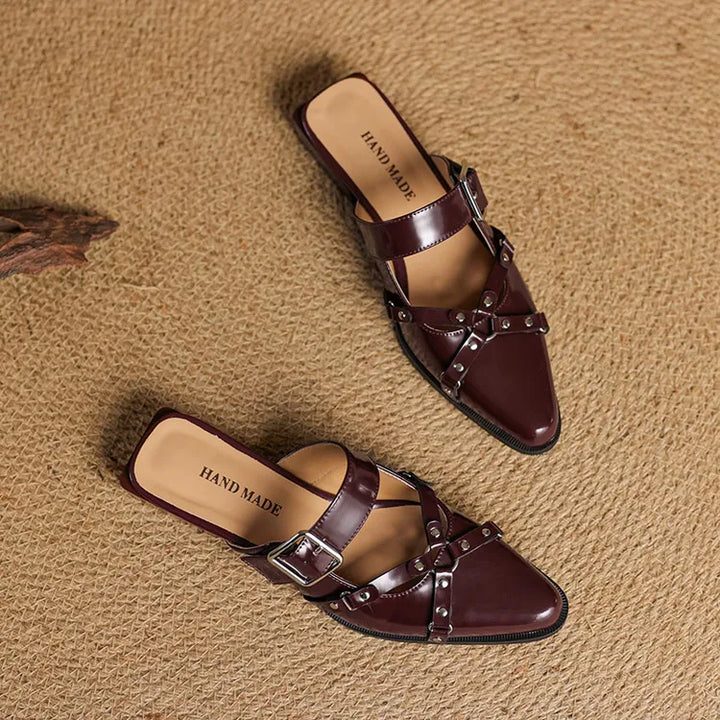 Womens Slingback Shoes Genuine Leather