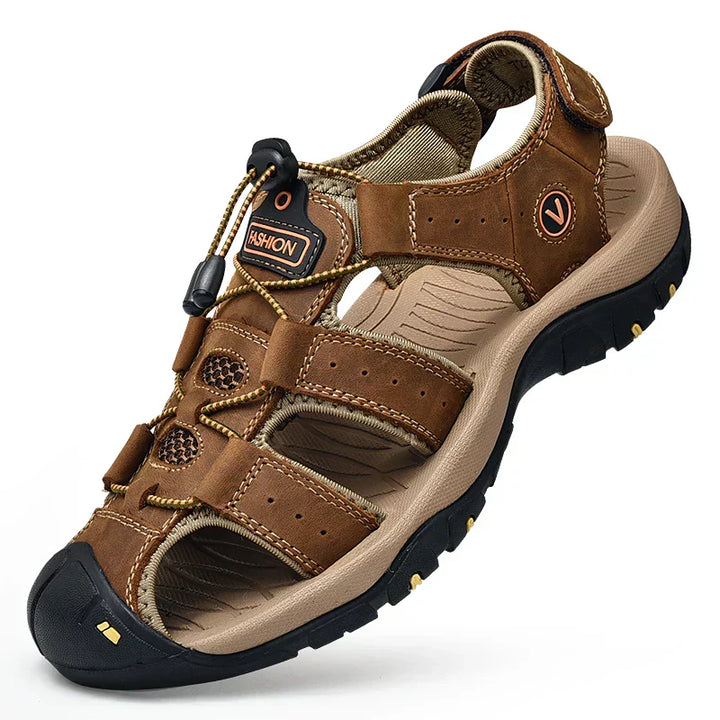 Mens Outdoor Hiking Sandals Closed-Toe Adjustable Strap - BritishMode