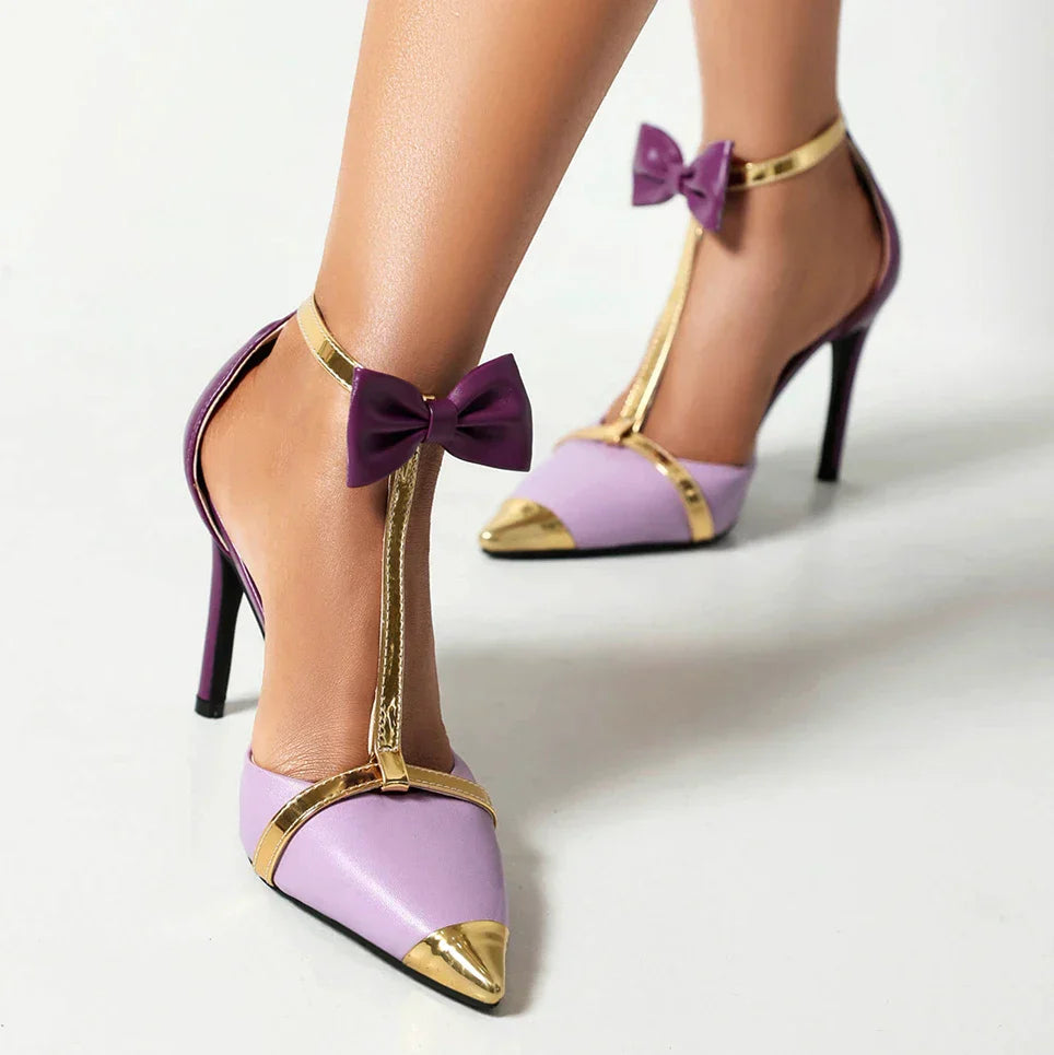 Womens Bow Detail Heels Elegant Fit