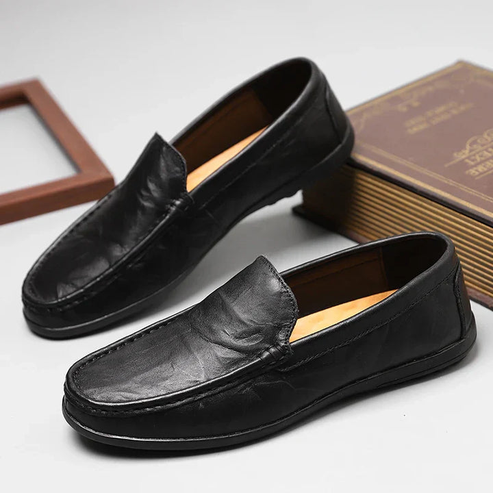 Mens Loafers Genuine Leather Slip-On