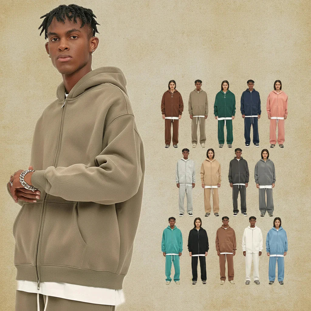 Unisex Fleece Zip-Up Hoodie Thick Warm - BritishMode