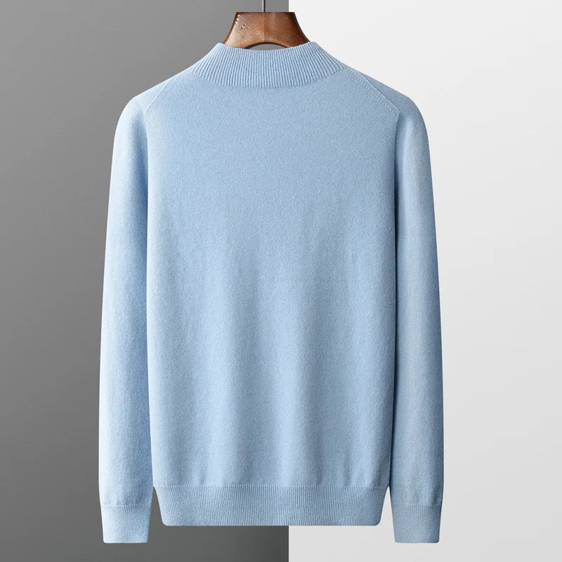 Mens Wool Sweater Cozy Knitwear Regular Fit