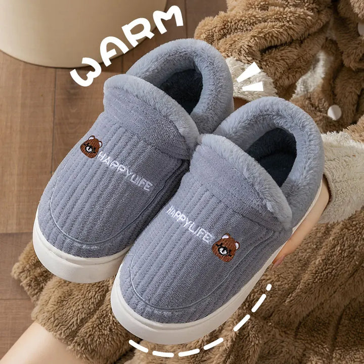 Womens Fleece Slippers Warm Non-Slip Cozy Fit - BritishMode